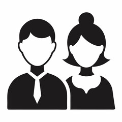 Family, relationship icon set. Vector glyph pictograms of couple, parent, child, elderly people, pregnancy, parenting, community, single mother