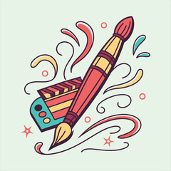 Colorful Creative Media Camera Illustration – Artistic Film and Video Concept.