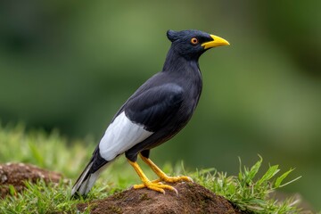 Myna Bird Standing on Rock