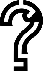 Minimalist Question Mark Logo with Negative Space Design