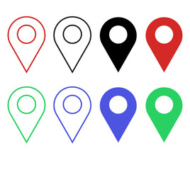 Set location map icons. location marker. location pin	
