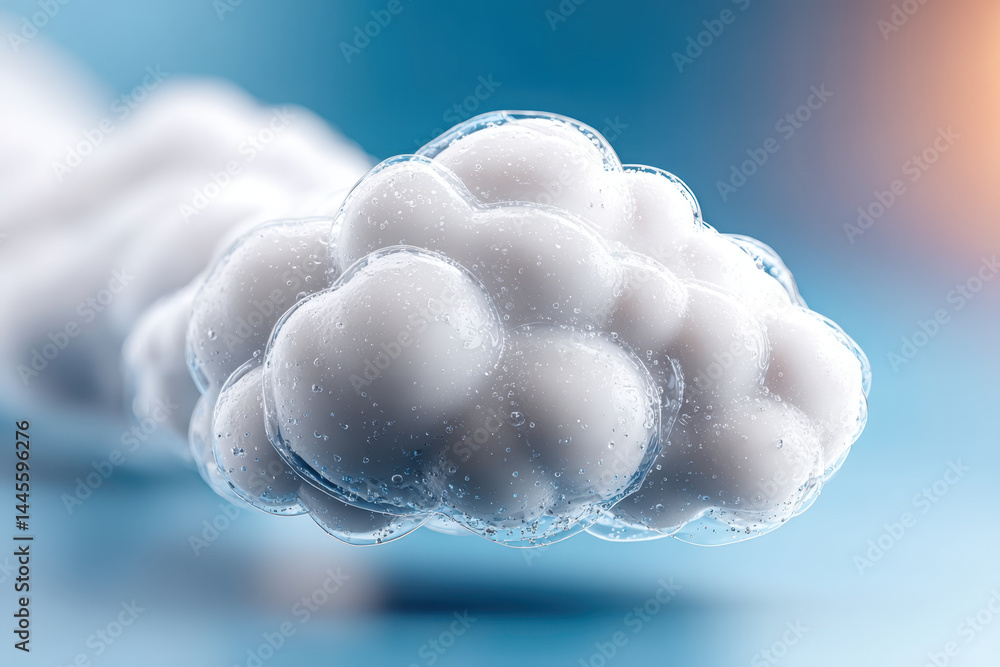 Poster cloud concept with medical data network visualization in futuristic style