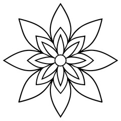 Canna Flower Mandala Line Art Vector Design