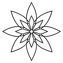 Canna Flower Mandala Line Art Vector Design