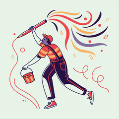 Colorful Creative Media Camera Illustration &ndash; Artistic Film and Video Concept.