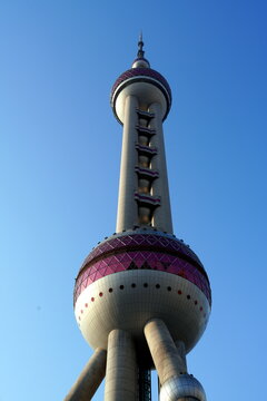 Oriental Pearl Tower, Shanghai, Pudong, China, Tag, bunt,  Architektur, Bauwerk, Stadt, Asien, Turm, Fernsehturm, Turm, Perle des Ostens