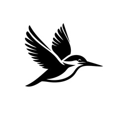 Obraz premium Kingfisher in Flight: A Majestic Avian Silhouette