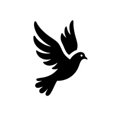 Obraz premium Elegant Black Dove in Flight: Peace, Hope, Freedom