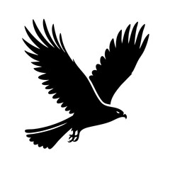 Obraz premium Majestic Eagle in Flight: A Black Silhouette