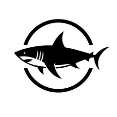 Obraz premium Shark: Majestic Ocean Predator - Black and White Vector Art