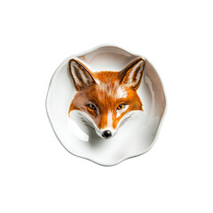Fototapeta premium Fox Head Decorative Dish, Elegant Ceramic Trinket Tray, Wildlife-Themed Home Decor