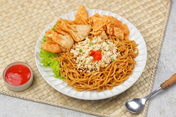 Indonesia, 27 february 2025. Mie Gacoan. Gacoan noodles are a contemporary culinary dish that is currently popular in Indonesia. Like Fried yamin noodles