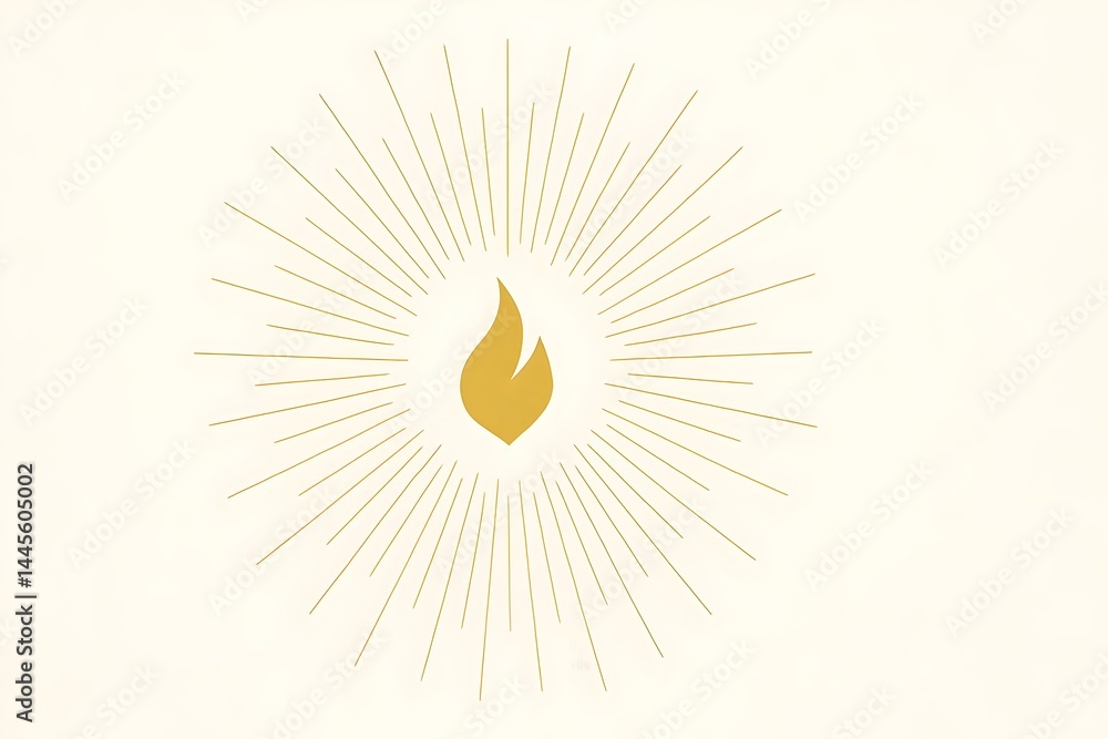Poster a stylized flame icon surrounded by radiating lines, creating a sense of warmth and light. concept f