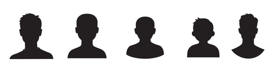 Silhouette of user icon set on White background. Vector illustration eps 10