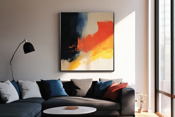 Minimalist wall art abstract. AI generated illustration.