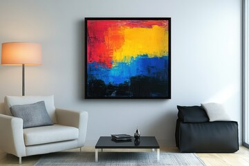 Minimalist wall art abstract. AI generated illustration.