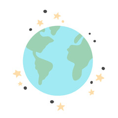 Abstract Earth globe with continents and oceans illlustration