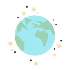 Abstract Earth globe with continents and oceans illlustration