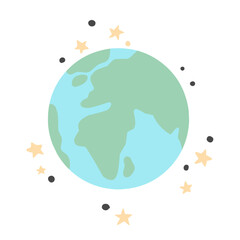 Abstract Earth globe with continents and oceans illlustration