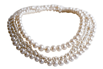 Fototapeta premium Elegant triple strand pearl necklace creamy white lustrous pearls delicate layering classic jewelry