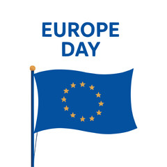 Europe Day Celebration with European Union Flag Illustration