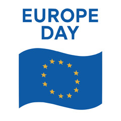 Europe Day Celebration with European Union Flag Illustration