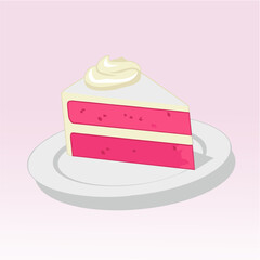 vector illustration of cake slices on a plate