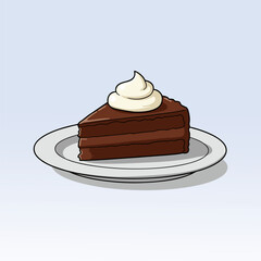 vector illustration of cake slices on a plate