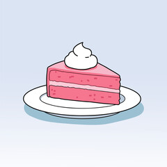 vector illustration of cake slices on a plate