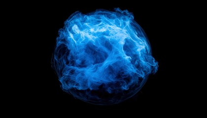 Abstract sphere of swirling blue energy