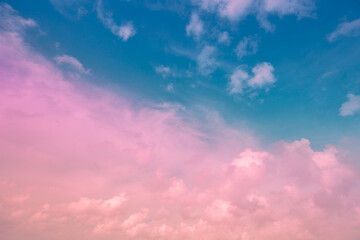 Colorful cloudy sky at sunset. Gradient color. Sky texture. Abstract nature background