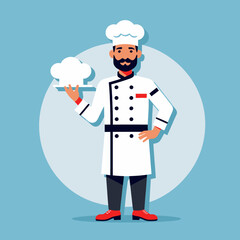 Chef_Illustration_of_Male_Chef_Holding_Chef_Hat_Professionals_in_the_Kitchen_Culinary_Expertise_Chef_Preparing_a_Dish_Food_Preparation_Skills_and_Expertise_Cartoon_Chef