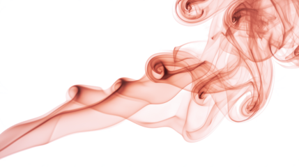 Abstract smoke swirling isolated on white transparent background