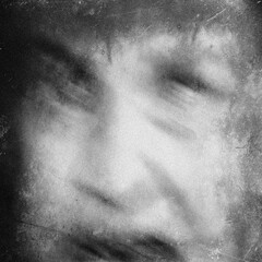 Scary horror woman face, grunge spooky portrait