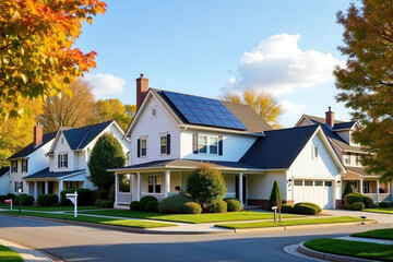 a photo of solar panels on house roof.