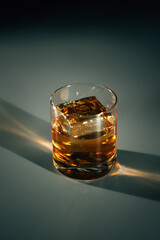 Luxury Crystal Whiskey Decanter with Vintage Pattern and Warm Lighting