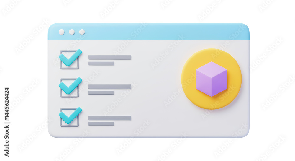 Wall mural isolated task list with check marks