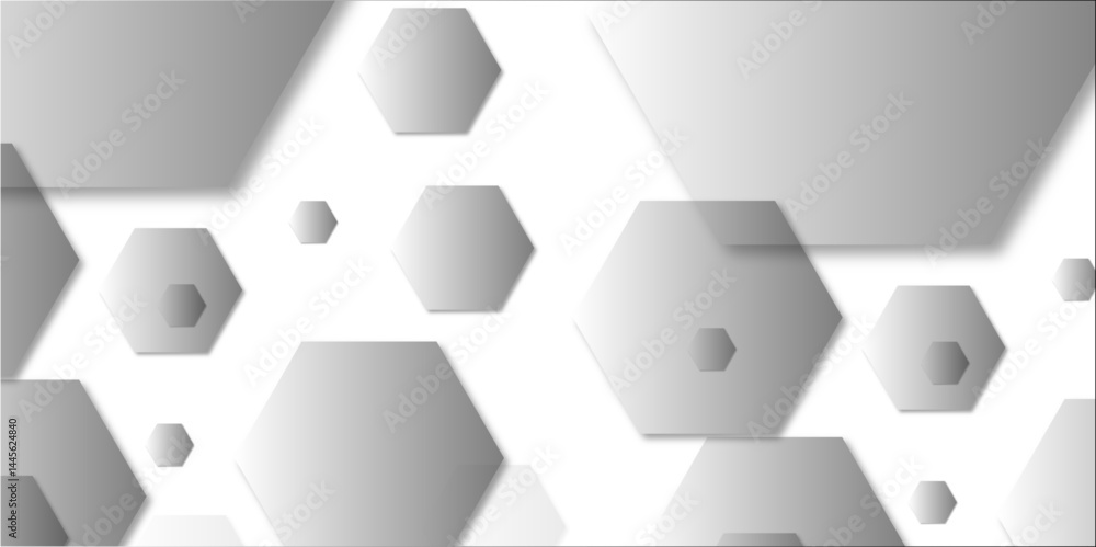 Poster luxury hexagonal abstract black metal background with golden light lines. dark 3d geometric texture 
