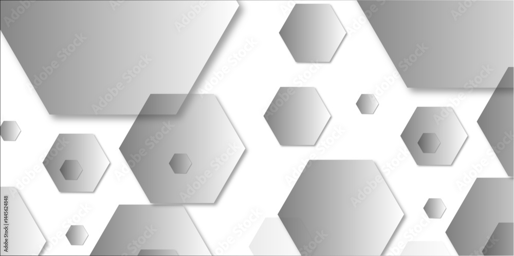 Poster luxury hexagonal abstract black metal background with golden light lines. dark 3d geometric texture 