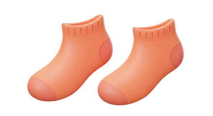 Isolated Peach Ankle Socks Pair Casual Apparel