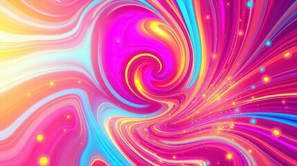 Obraz premium Vibrant swirling abstract art with bright, multicolored streaks and glowing particles