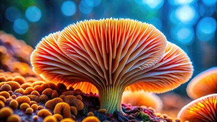 Schizophyllum Commune Mushroom Photography: Macro Closeup, Rule of Thirds, Spore Print, Split Gill Fungus, Nature, Mycology