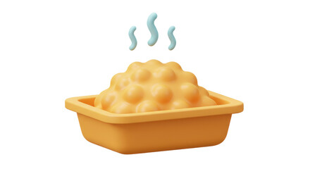 Isolated Yellow Mac and Cheese in a Container