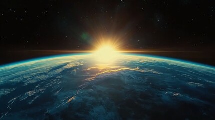 blue sunrise, view of earth from space