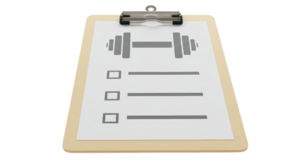 Isolated Clipboard with Dumbbell