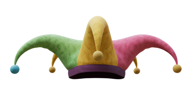 Isolated Jester Hat with Bells - Powered by Adobe