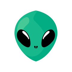 Cute Green Alien Character. Cartoon Vector Illustration
