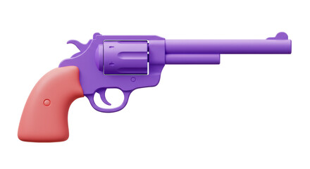 Isolated Cartoon Revolver Toy Plastic