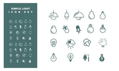 collection of lamp icon logos