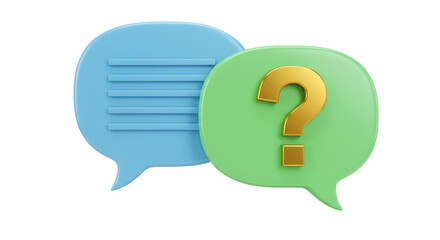 Isolated Speech Bubbles with Question Mark